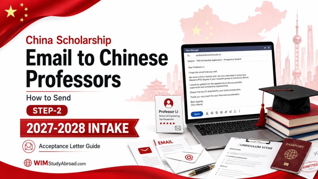 How to email Chinese professors for China Scholarship 2027-2028 Step 2