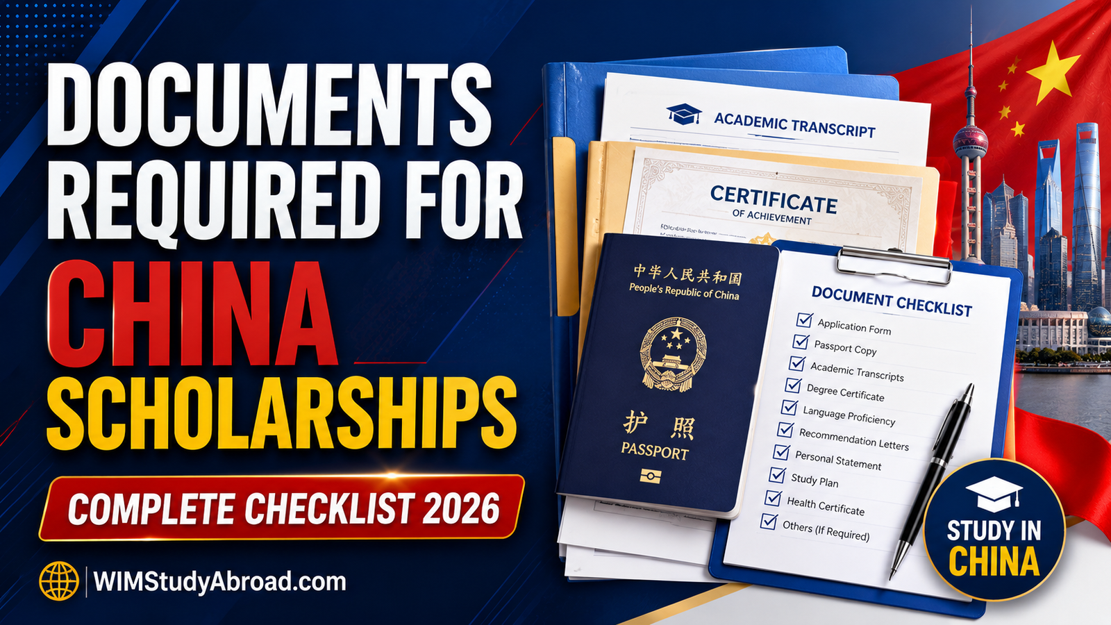 Documents required for China scholarships 2026 complete checklist