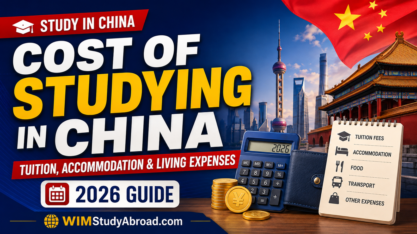 Cost of studying in China for international students 2026
