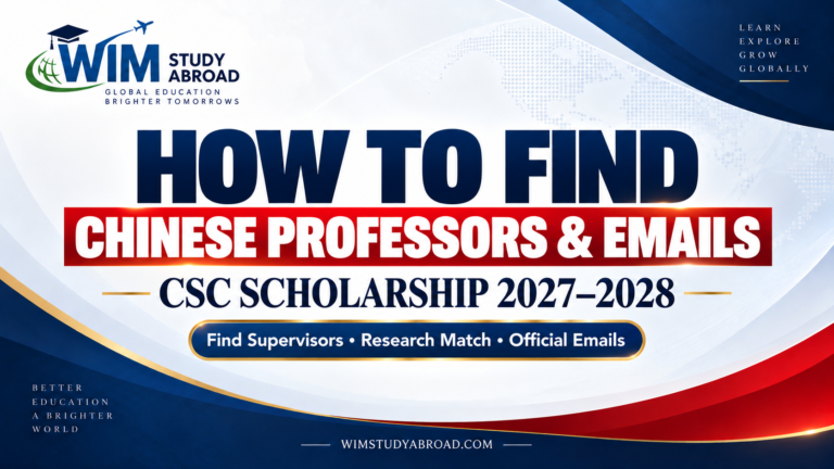 How to find Chinese professors and official email addresses for CSC Scholarship 2027–2028