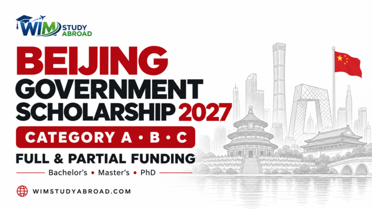 Beijing Government Scholarship 2027 Category A B and C scholarships for international students