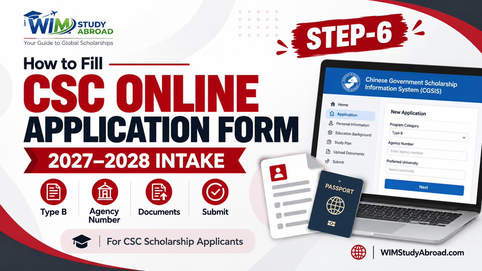CSC Scholarship online application form 2027–2028 Step 6 guide