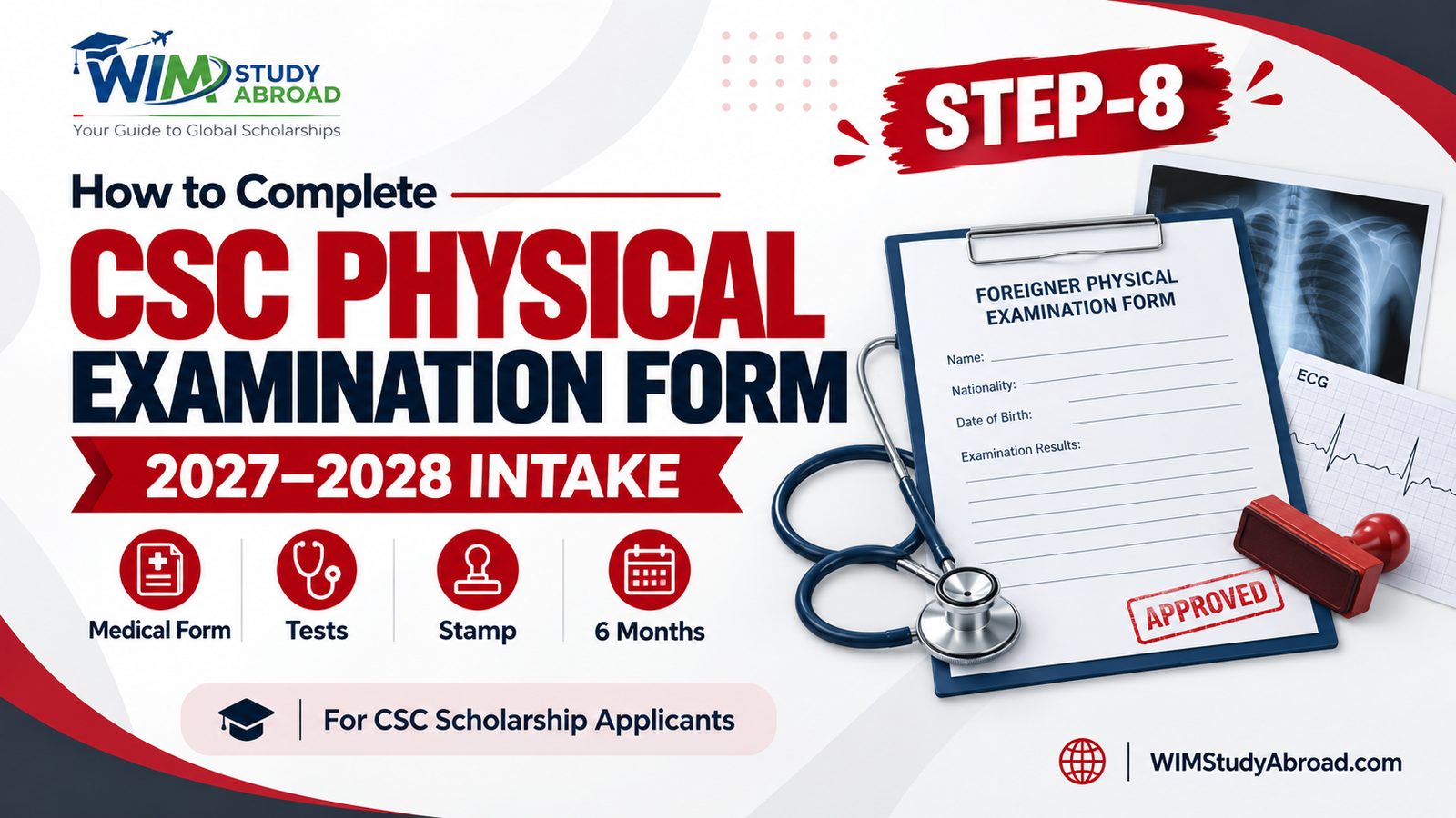 CSC Physical Examination Form 2027–2028 Step 8 guide for scholarship applicants