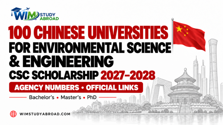 Top 100 Chinese Universities for Environmental Science and Engineering CSC Scholarship 2027–2028