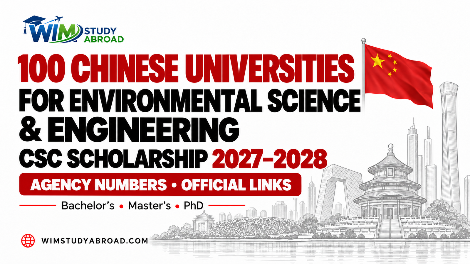 Top 100 Chinese Universities for Environmental Science and Engineering CSC Scholarship 2027–2028